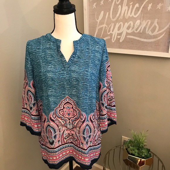 Ava Christine V-Neck Boho Tunic - Picture 1 of 6